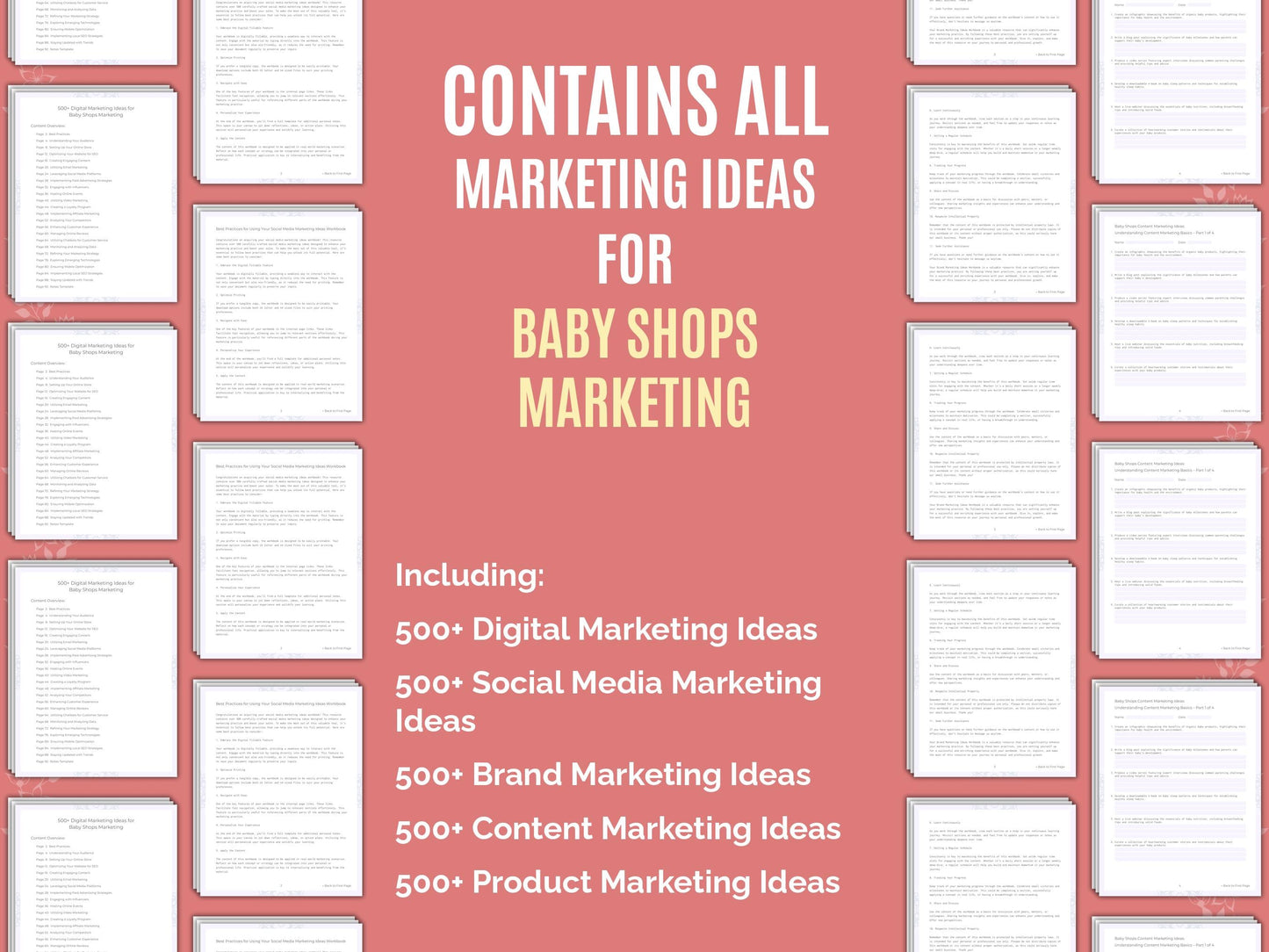 Baby Shops Marketing Worksheets