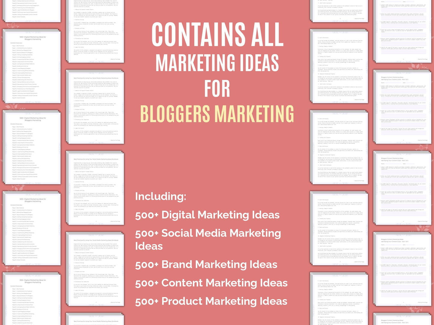 Bloggers Marketing Worksheets
