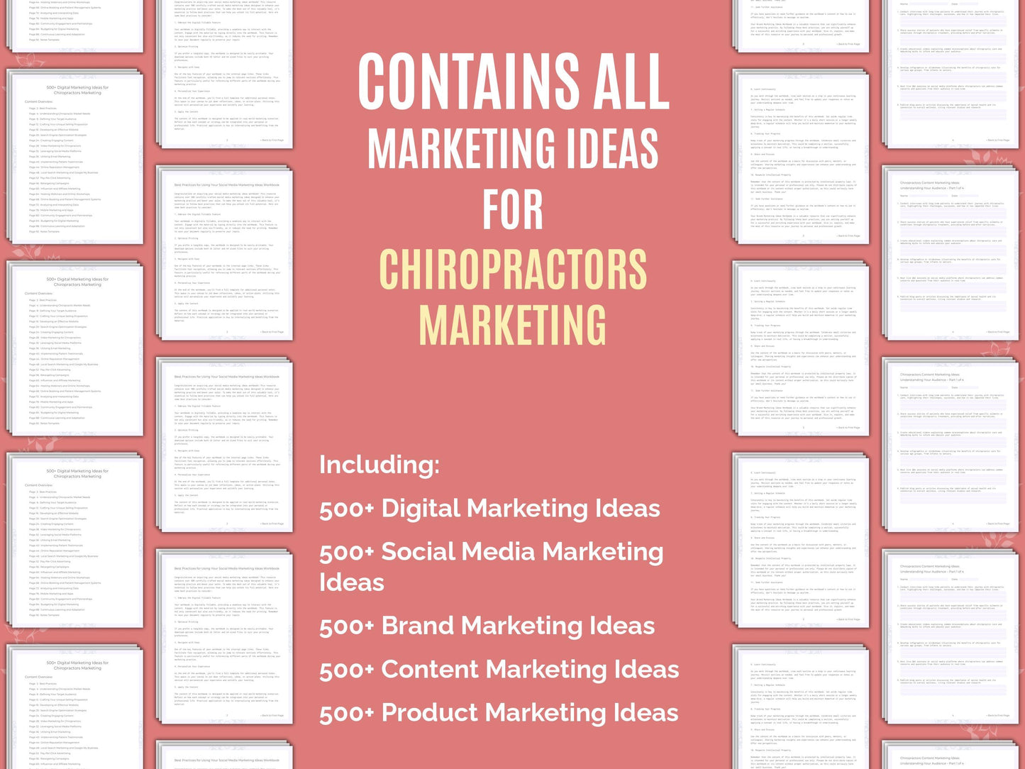 Chiropractors Marketing Worksheets