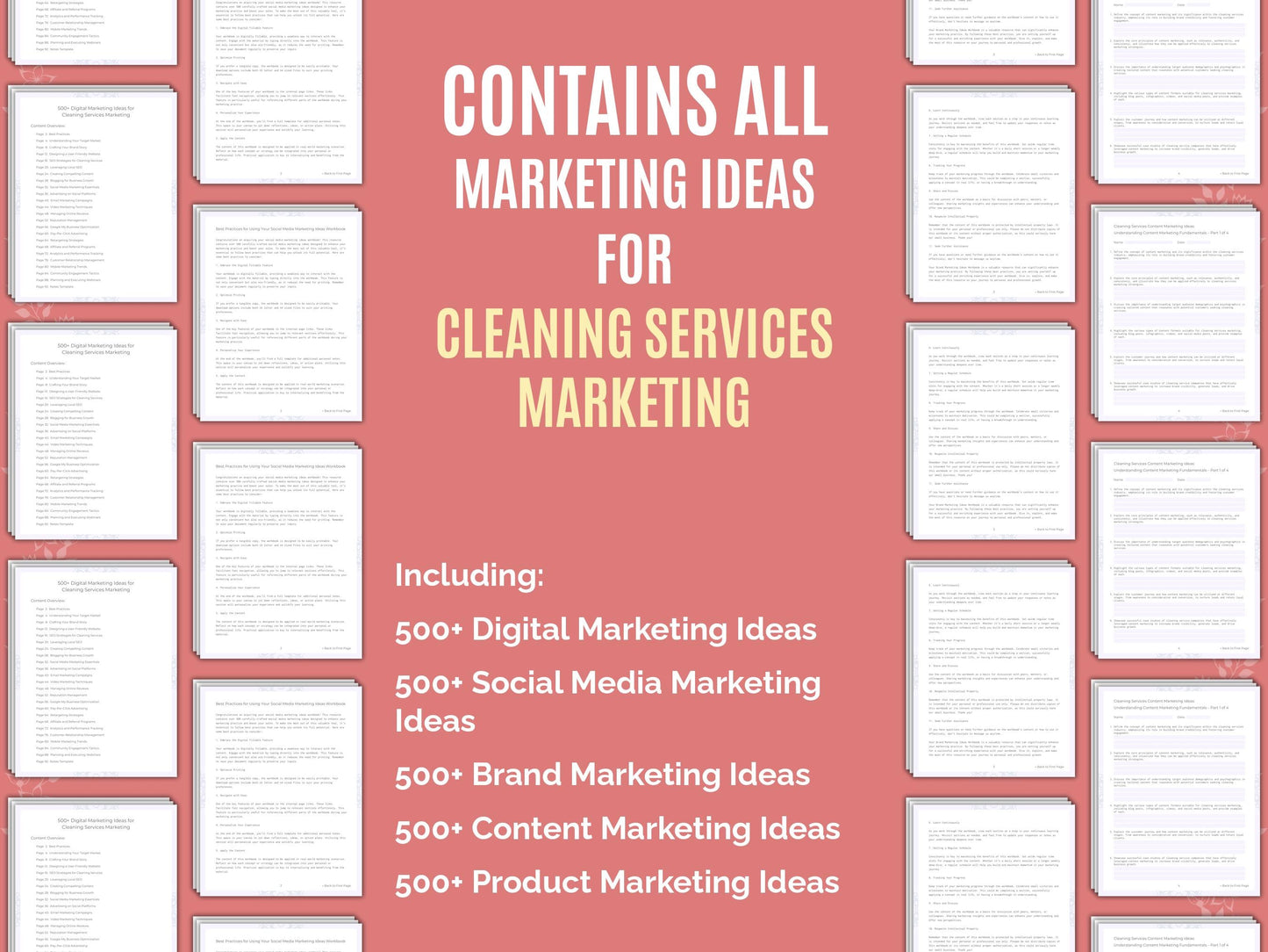 Cleaning Services Marketing Worksheets