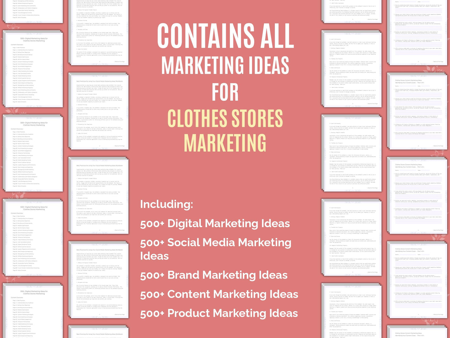 Clothes Stores Marketing Worksheets