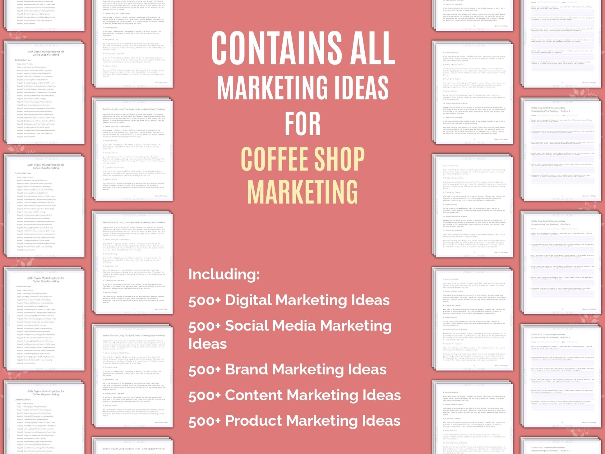 Coffee Shop Marketing Worksheets