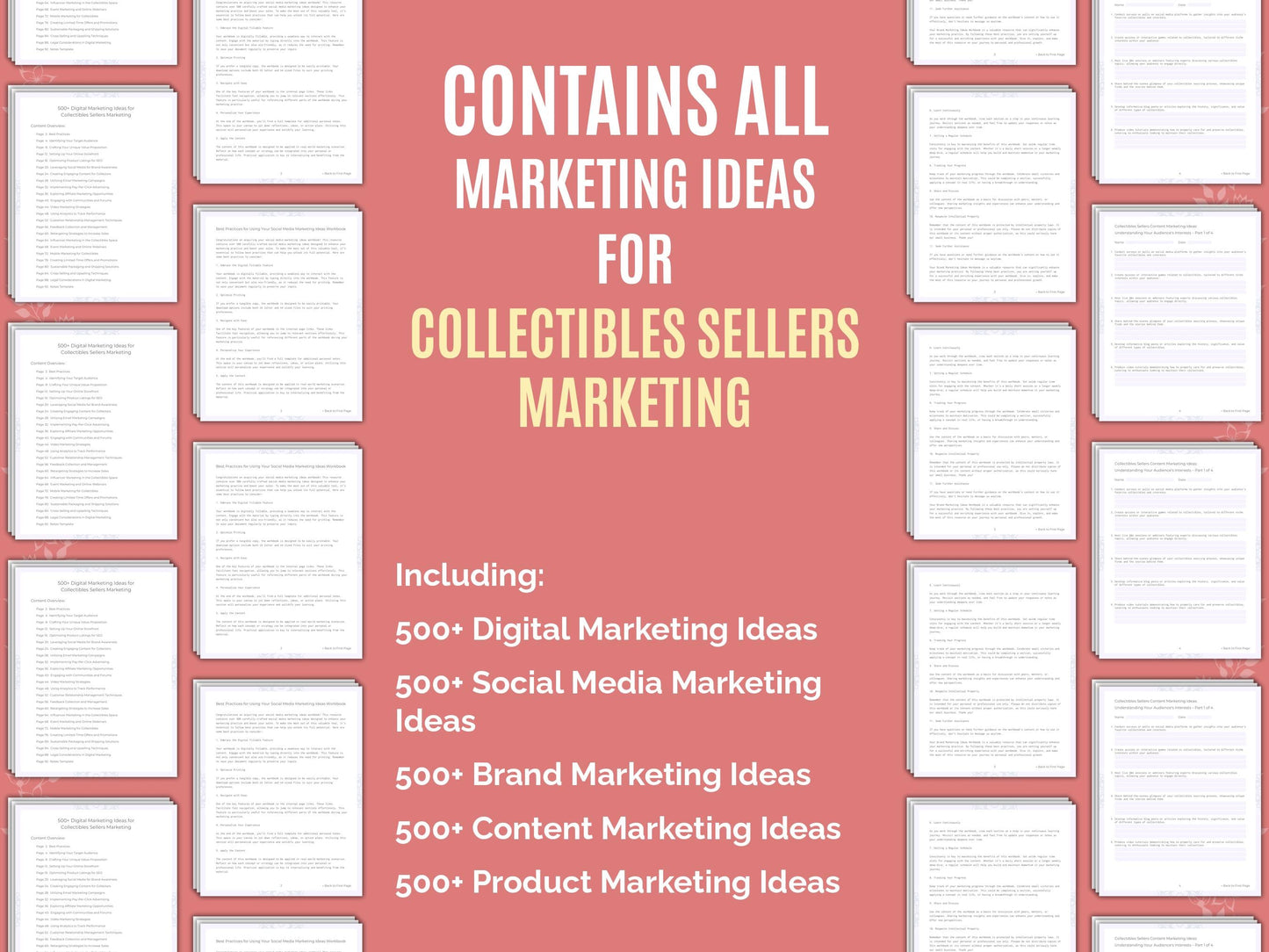 Collectibles Sellers Marketing Worksheets