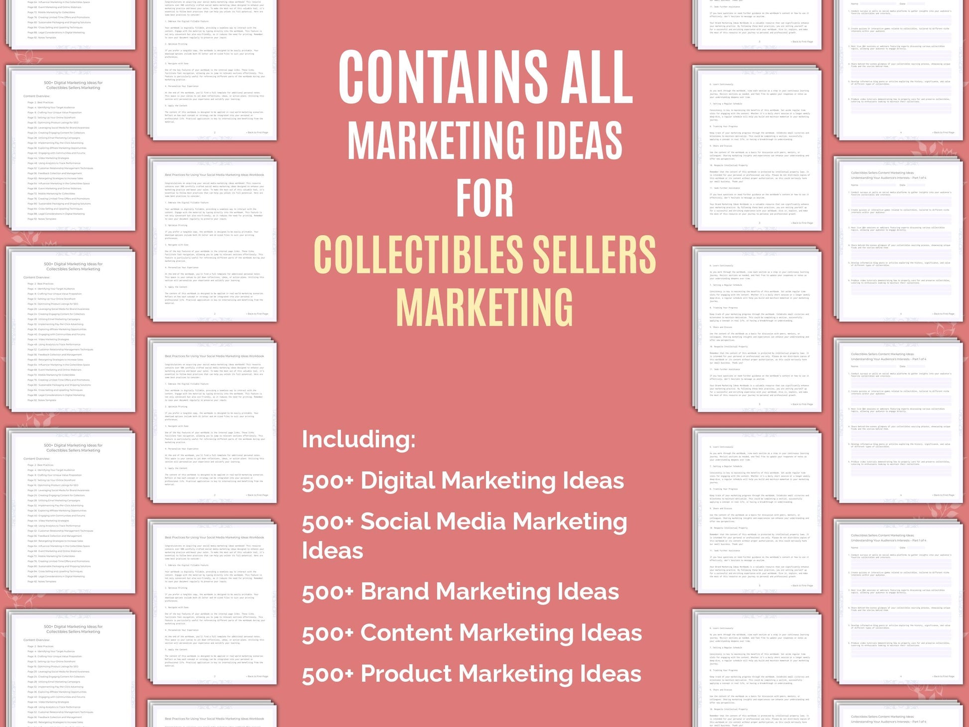 Collectibles Sellers Marketing Worksheets