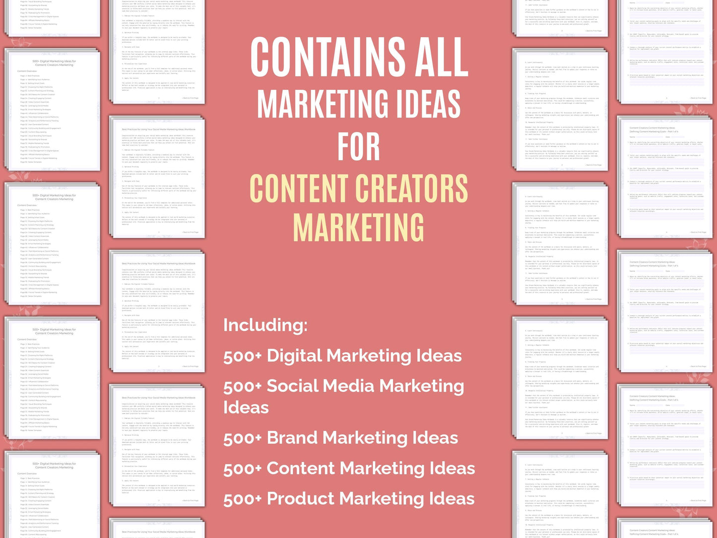 Content Creators Marketing Worksheets