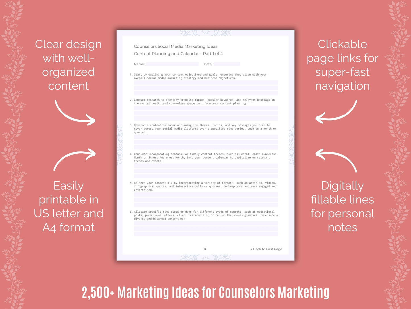 Counselors Marketing Cheat Sheets