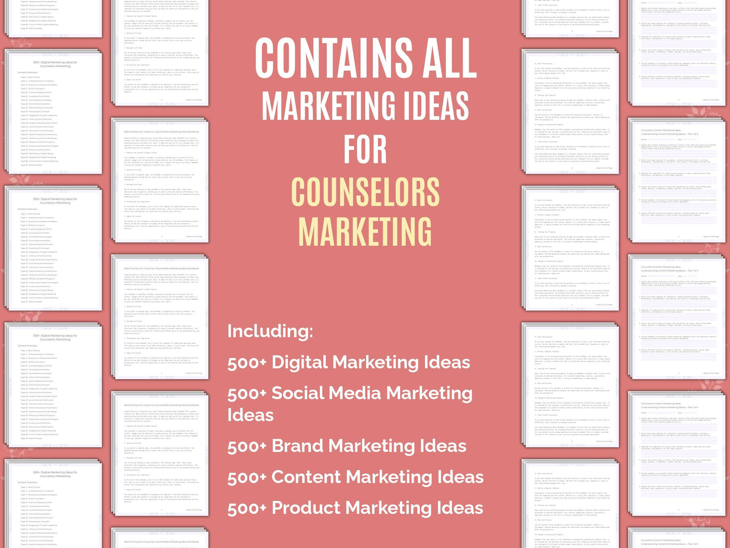 Counselors Marketing Worksheets