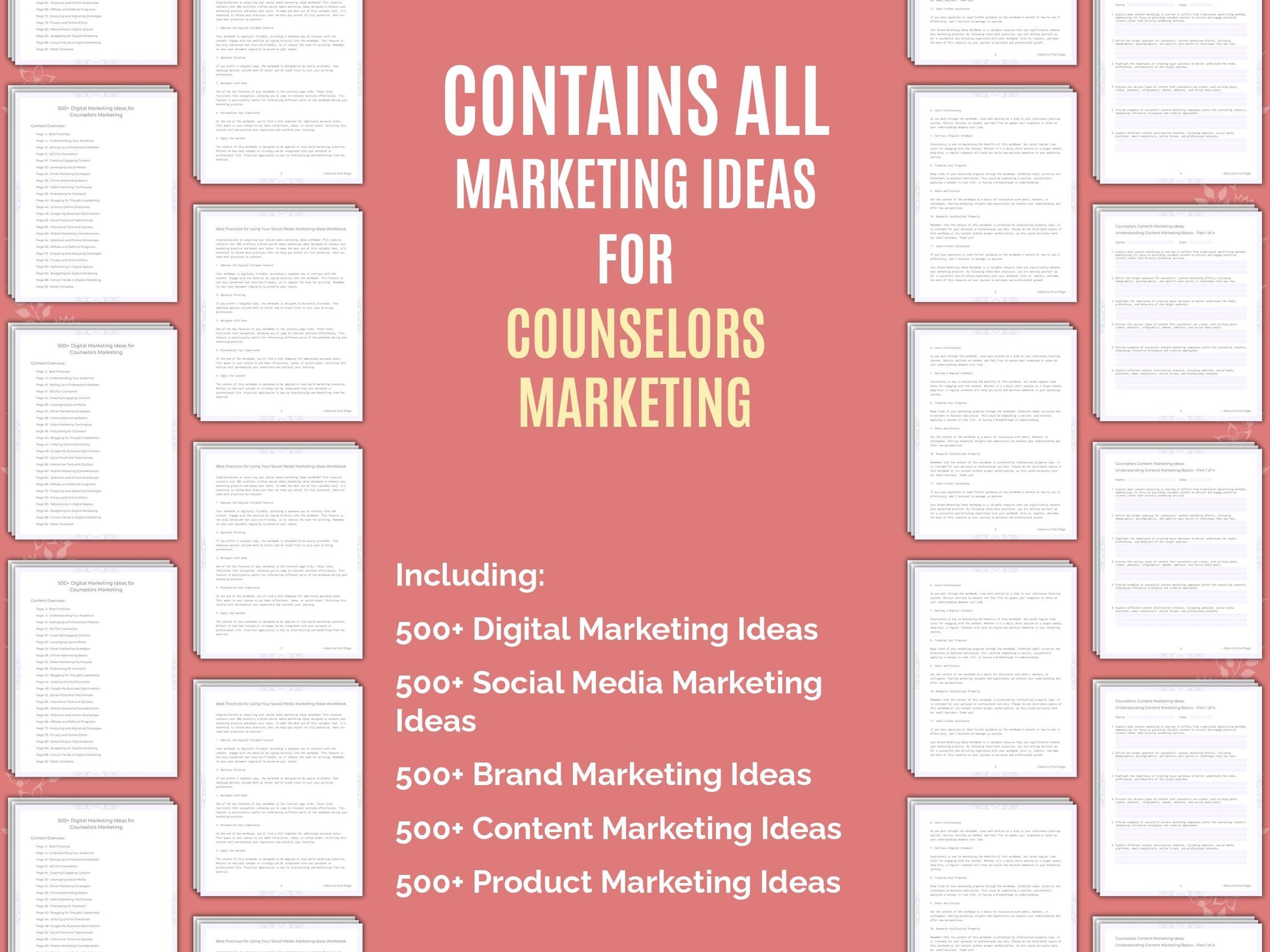 Counselors Marketing Worksheets