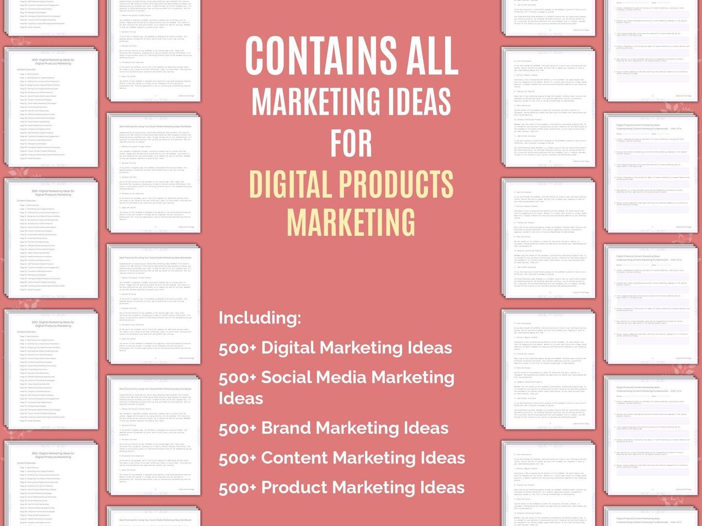 Digital Products Marketing Worksheets