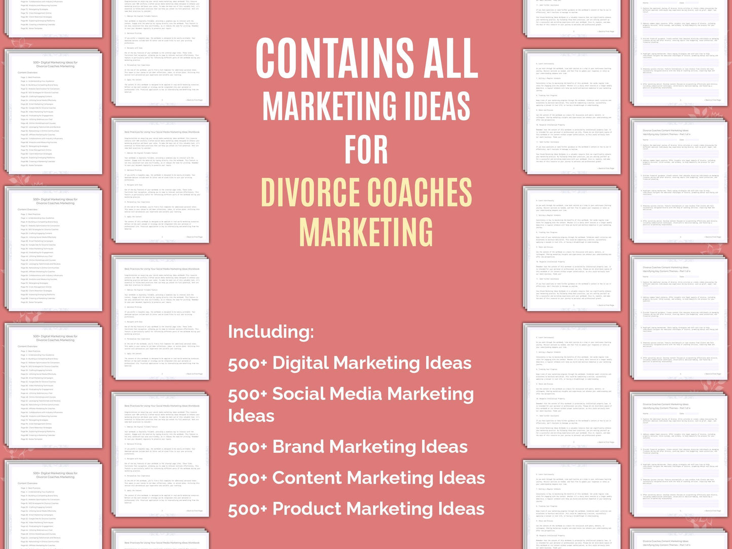 Divorce Coaches Marketing Worksheets