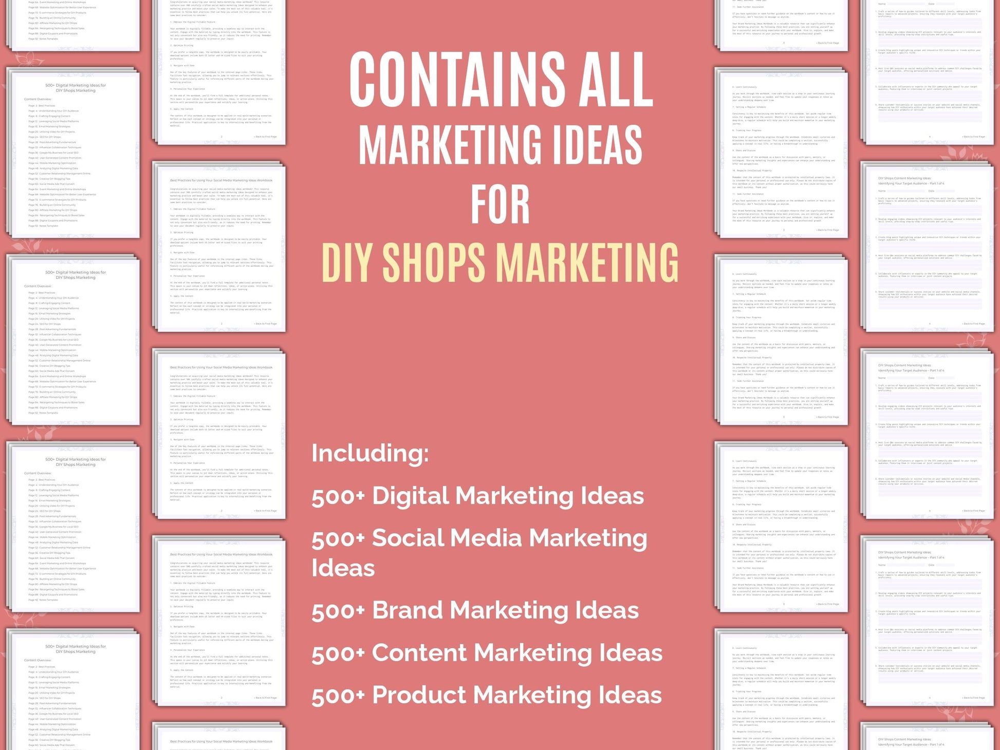 DIY Shops Marketing Worksheets