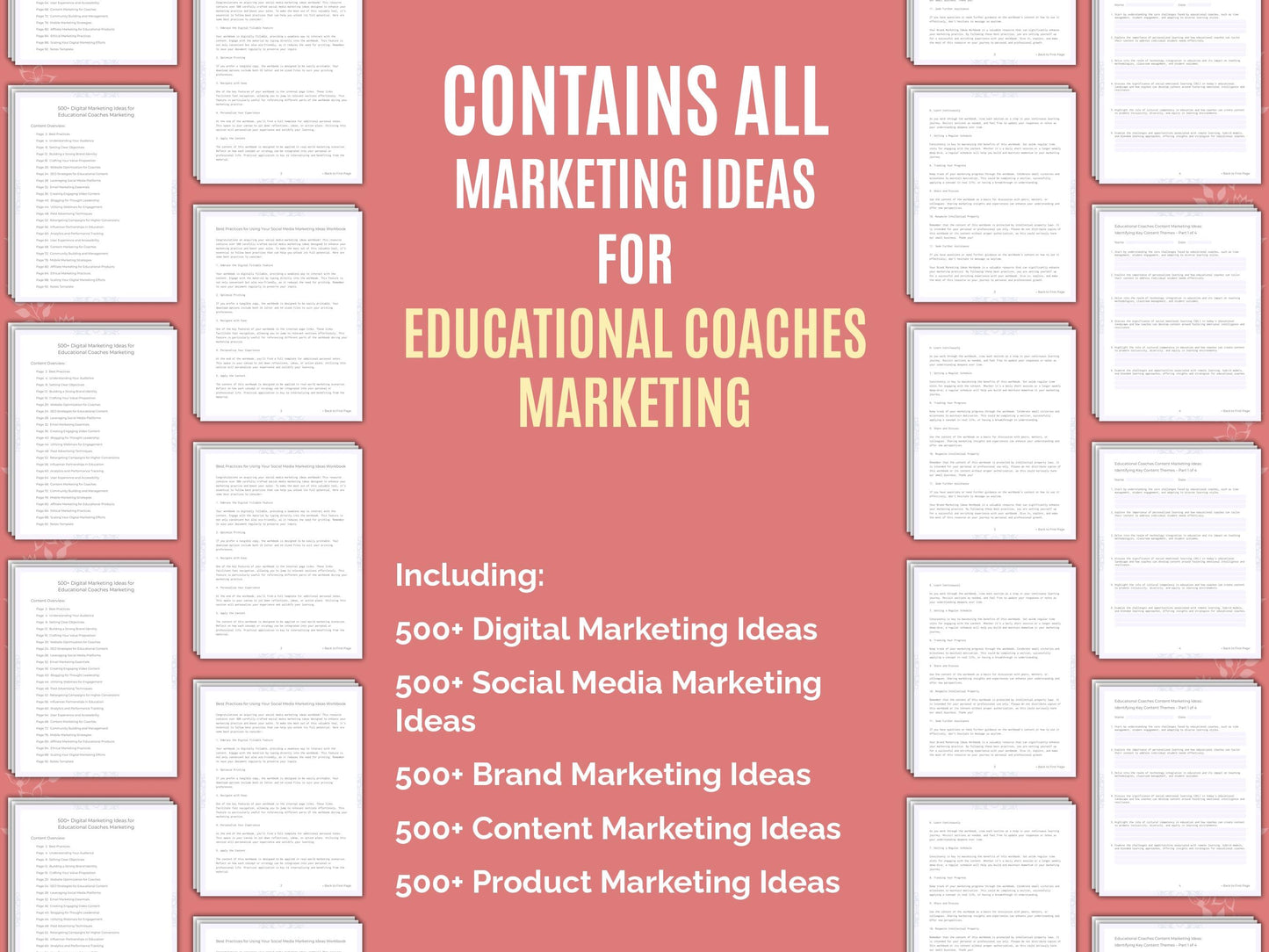 Educational Coaches Marketing Worksheets