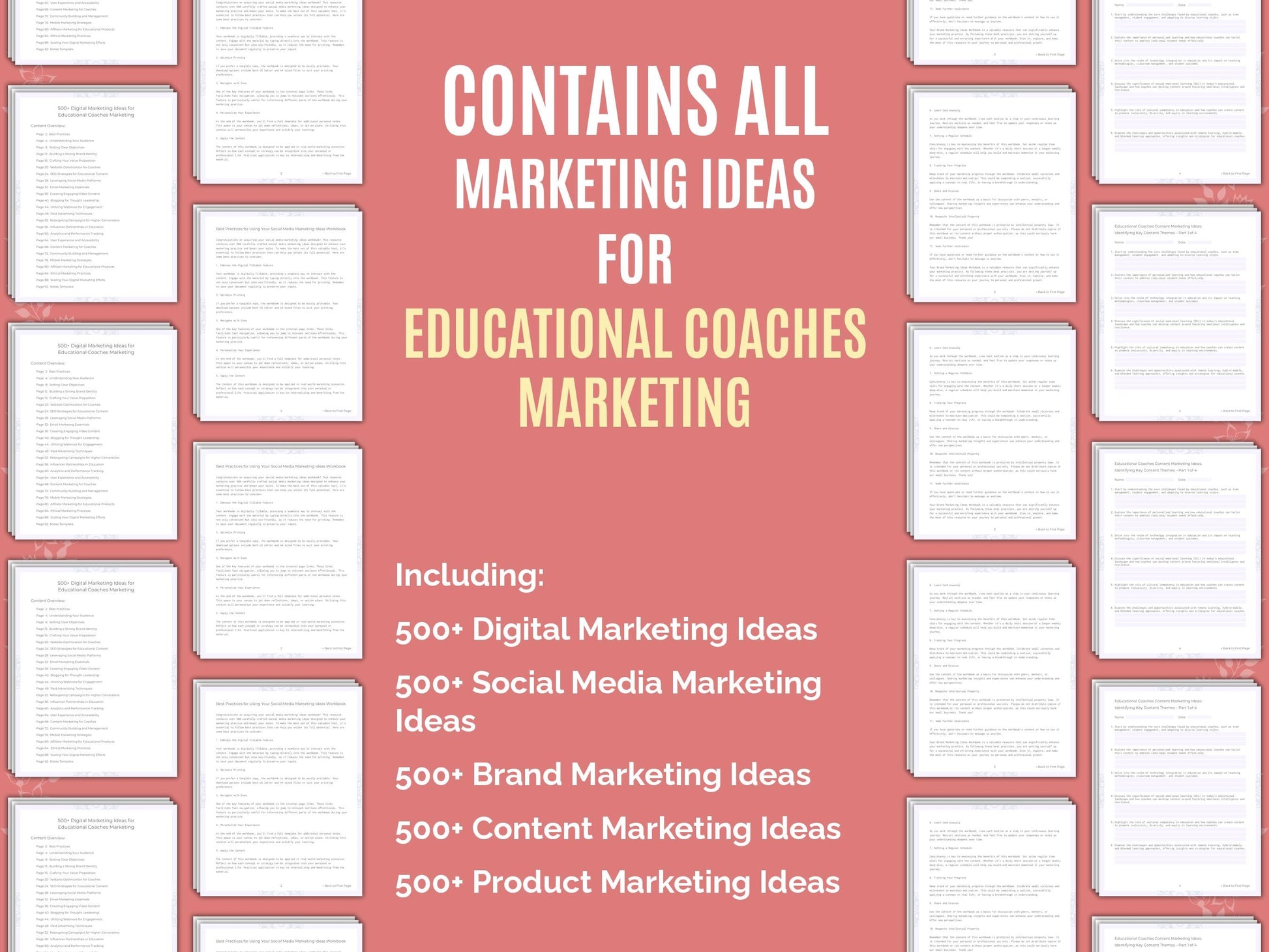 Educational Coaches Marketing Worksheets