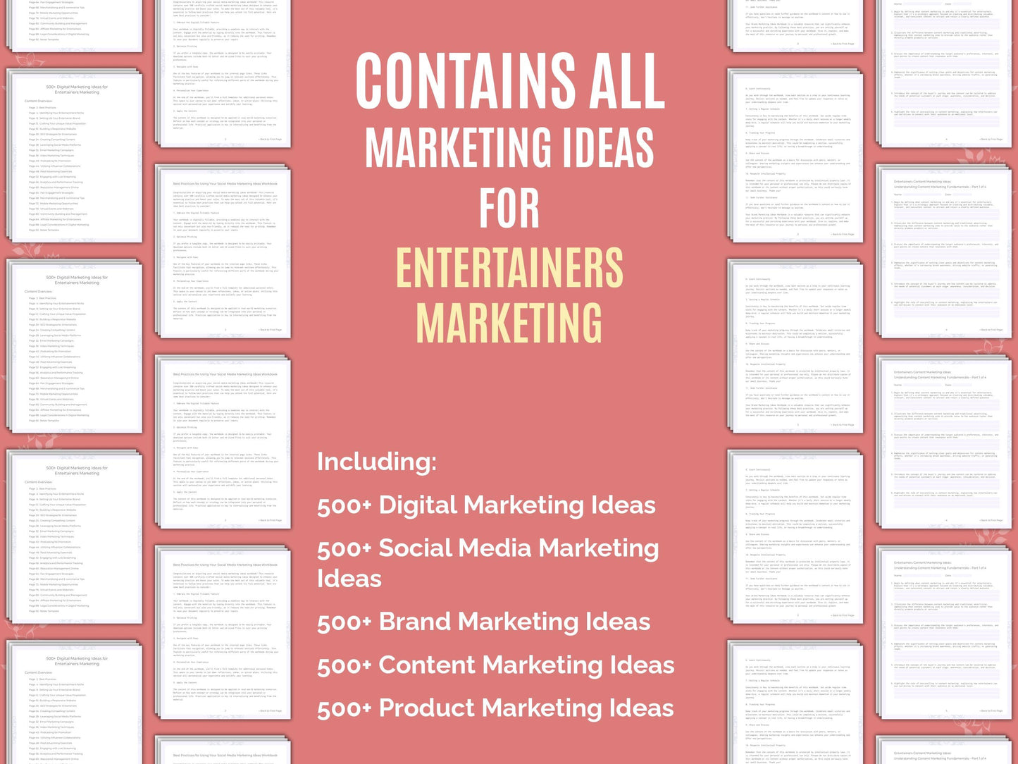 Entertainers Marketing Worksheets