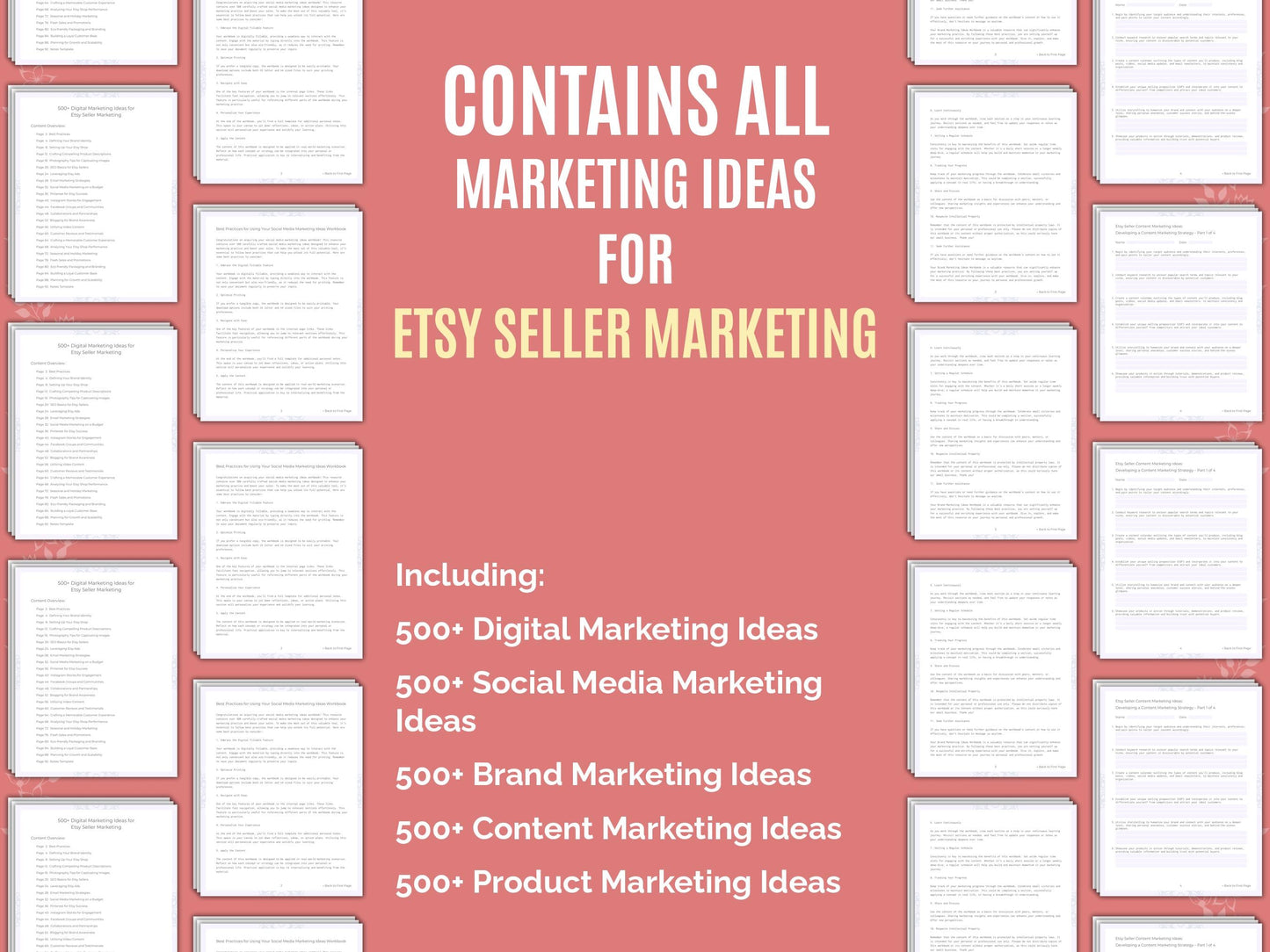 Etsy Seller Marketing Worksheets