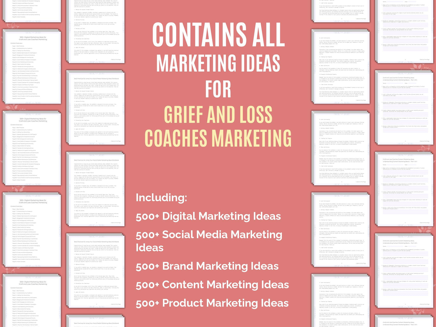 Grief and Loss Coaches Marketing Worksheets