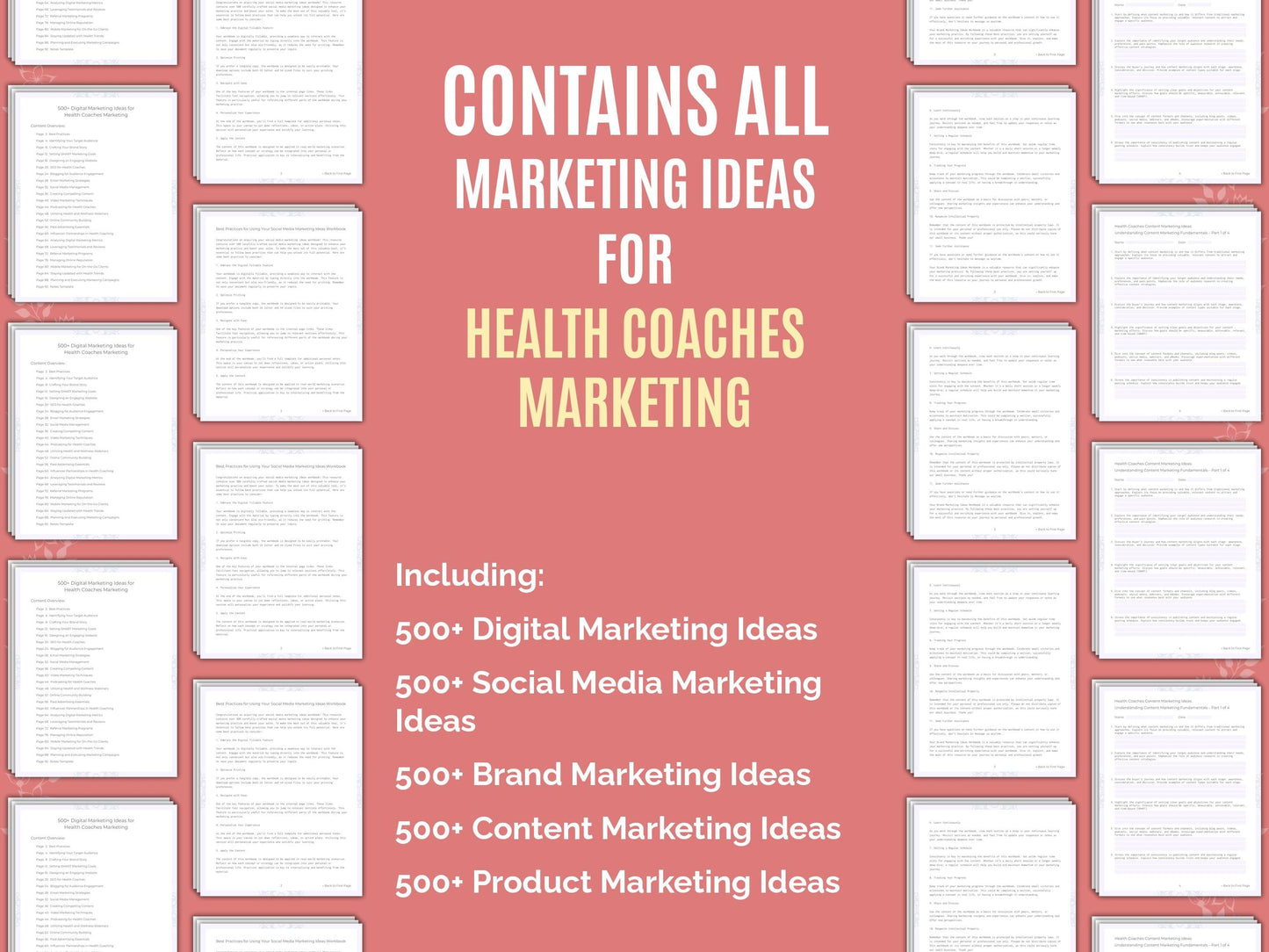 Health Coaches Marketing Worksheets