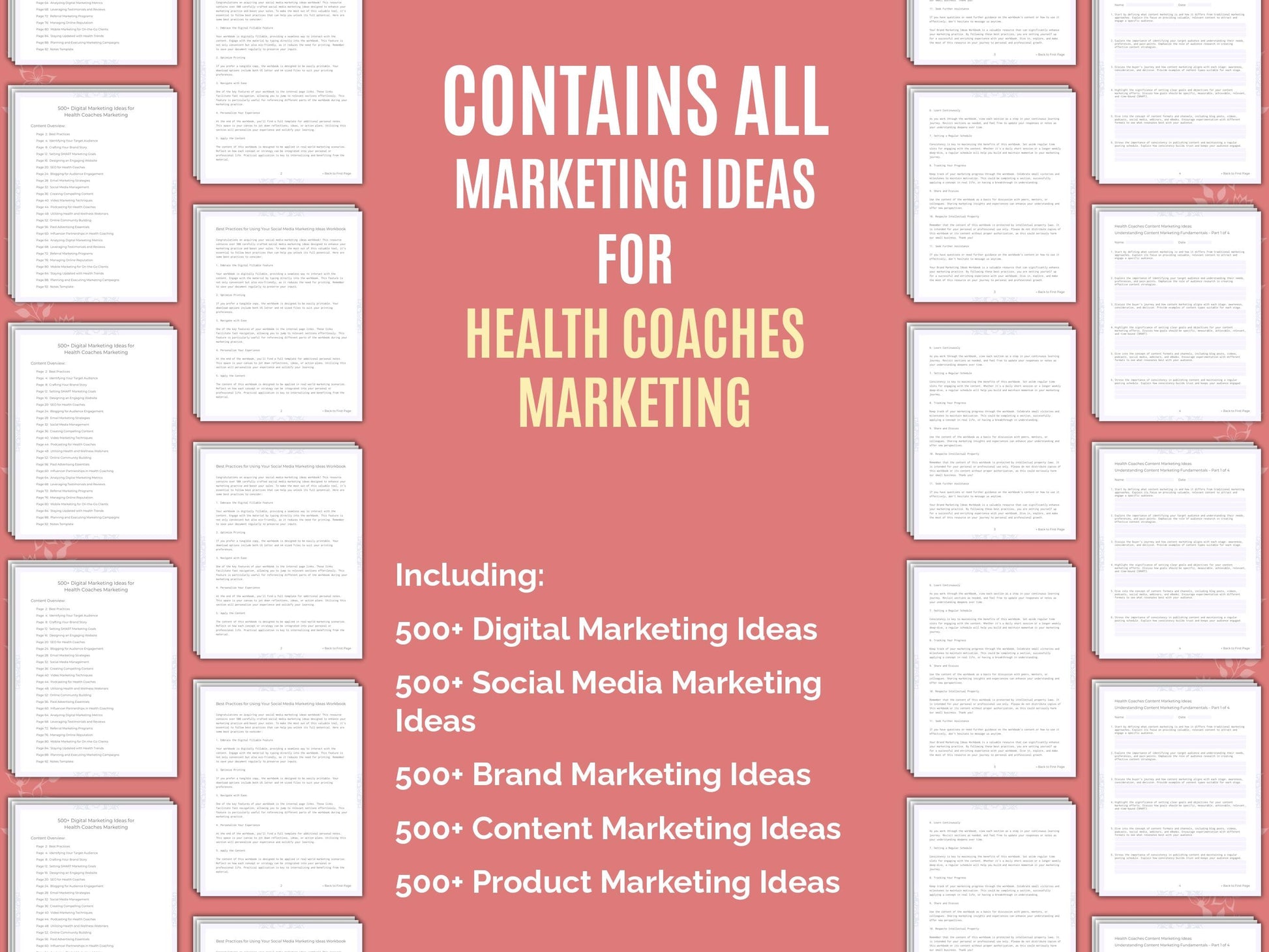 Health Coaches Marketing Worksheets