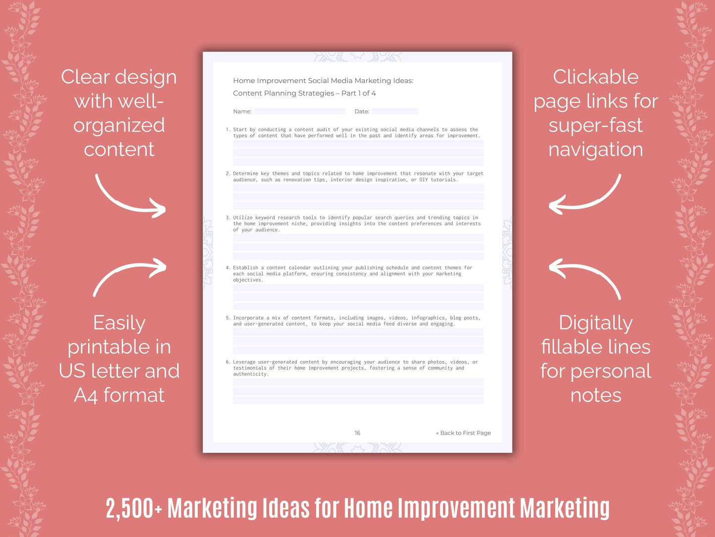 Home Improvement Marketing Cheat Sheets