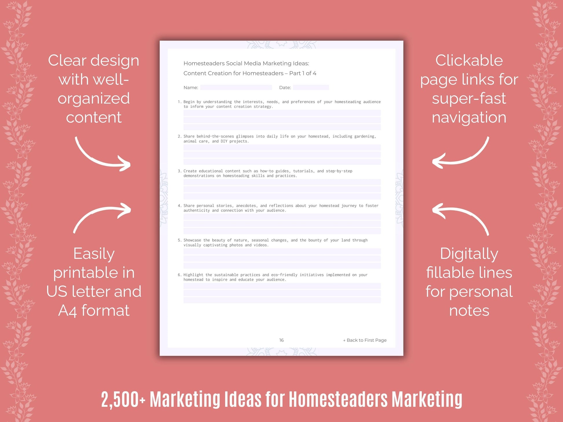 Homesteaders Marketing Cheat Sheets