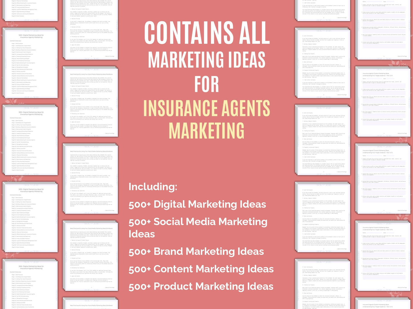 Insurance Agents Marketing Worksheets