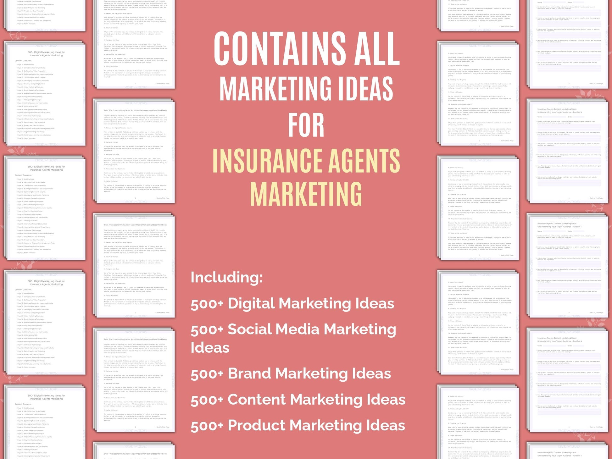 Insurance Agents Marketing Worksheets