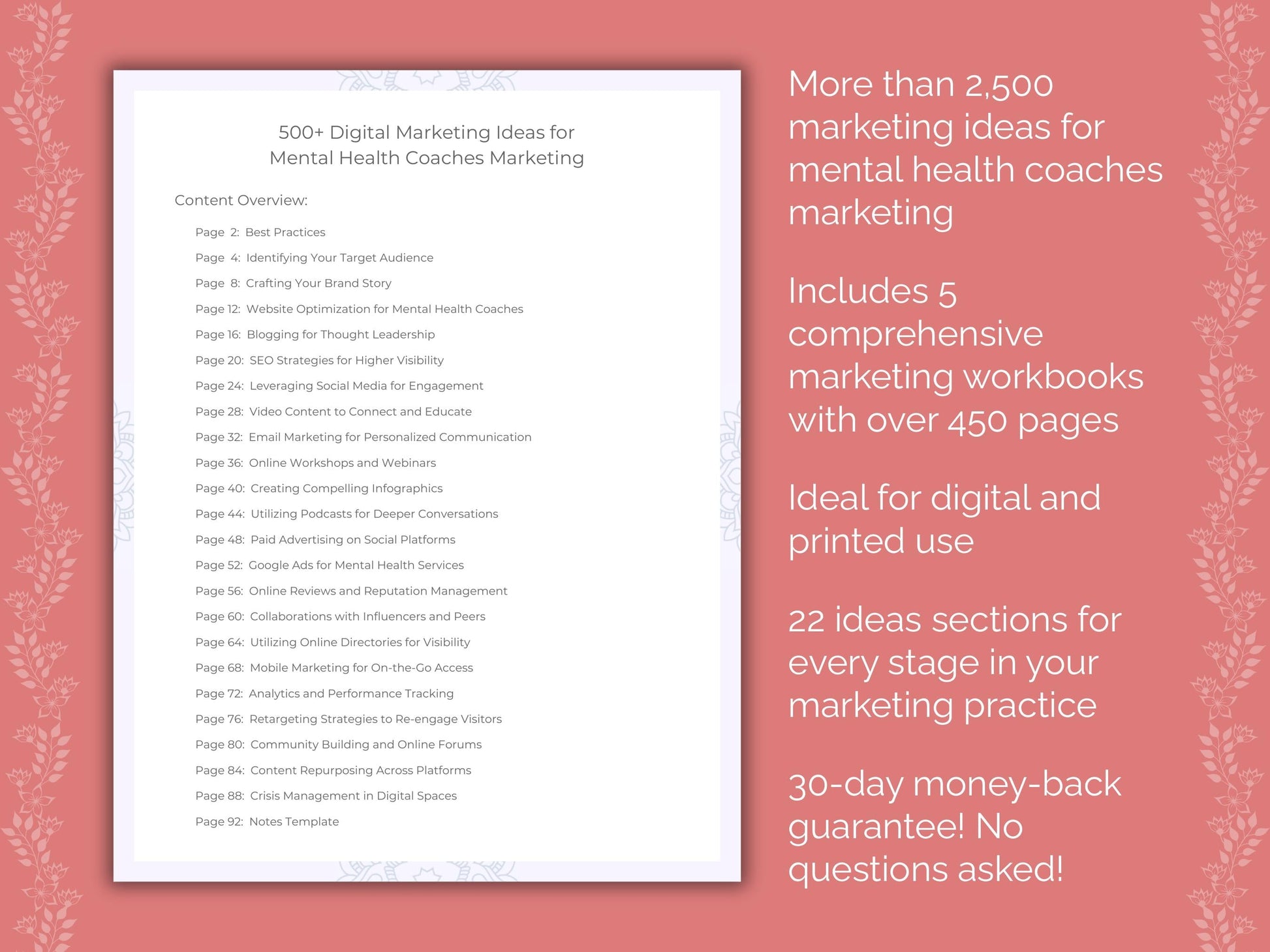 Mental Health Coaches Marketing Templates