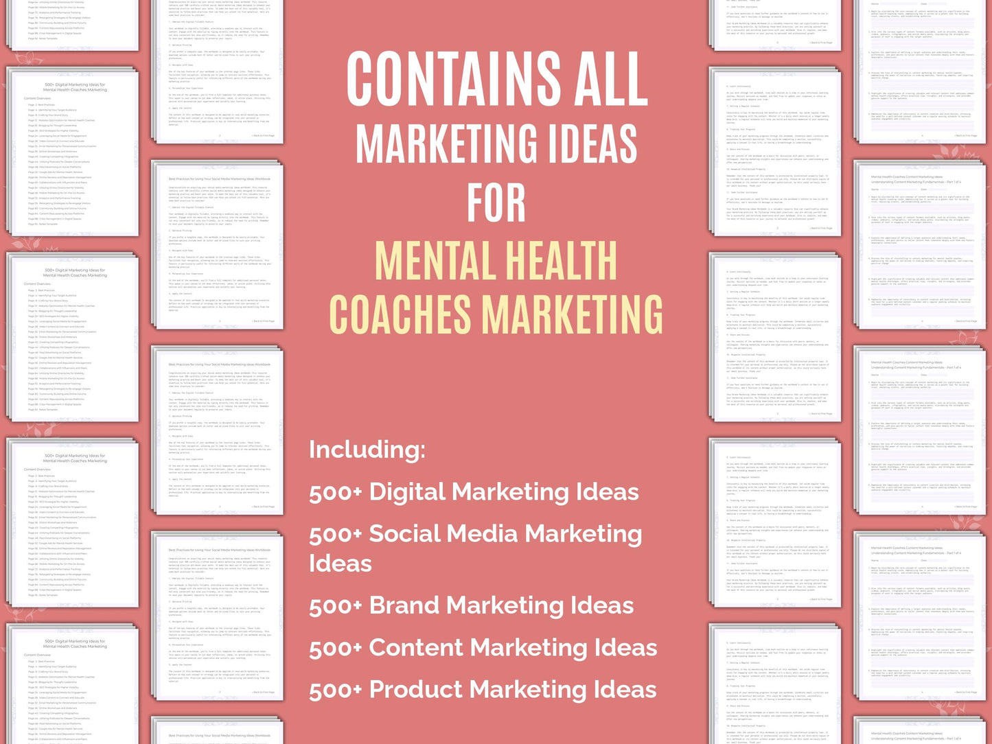 Mental Health Coaches Marketing Worksheets