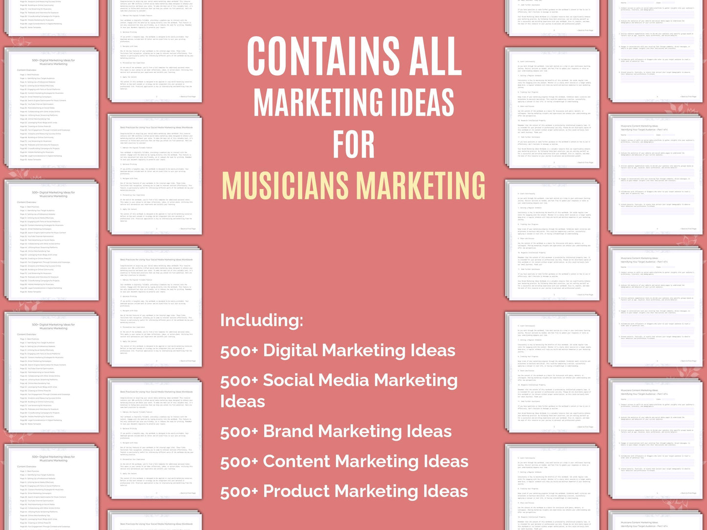 Musicians Marketing Worksheets