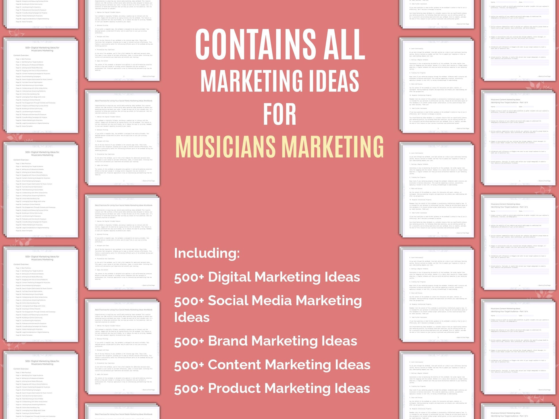 Musicians Marketing Worksheets