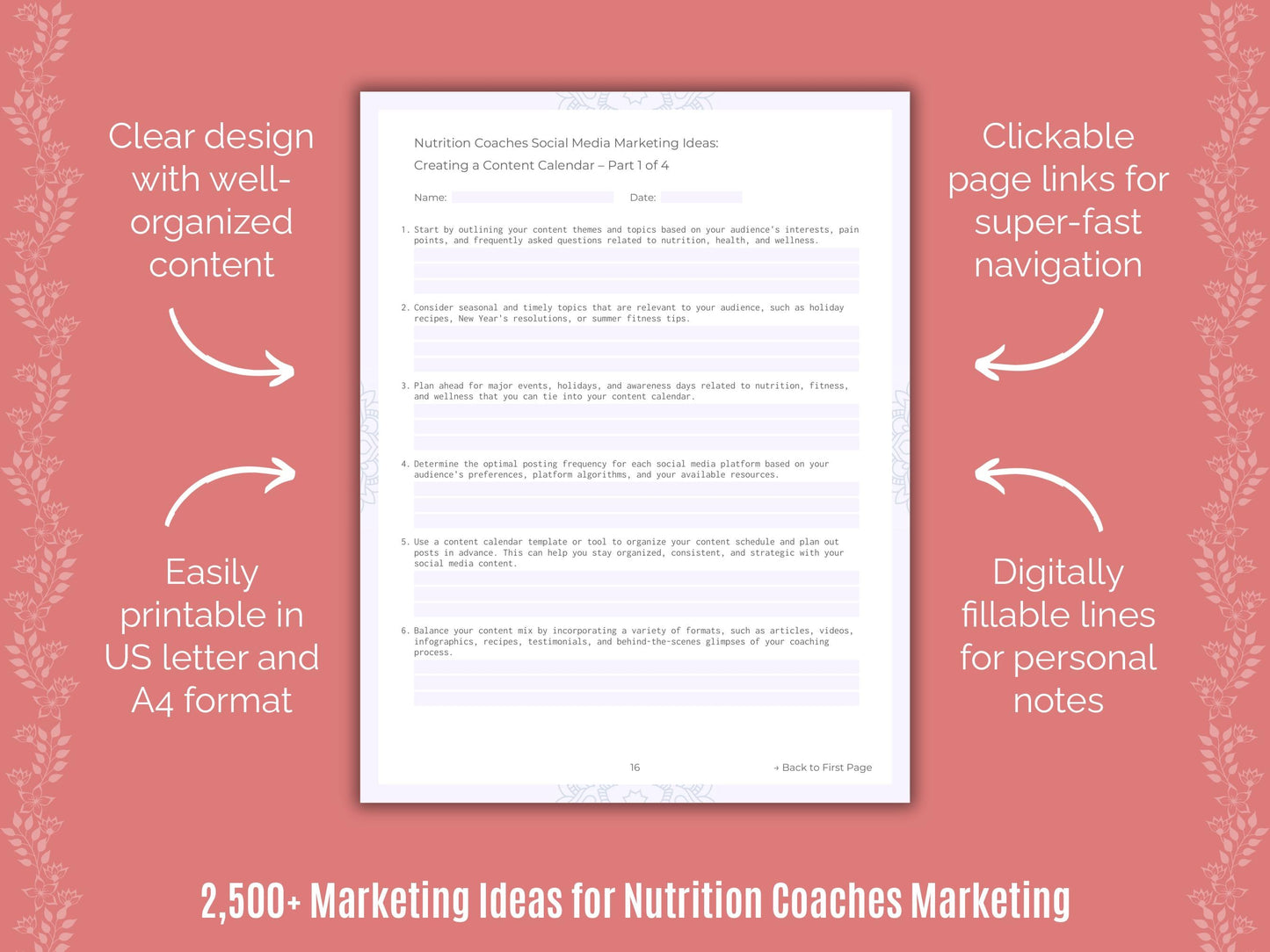 Nutrition Coaches Marketing Cheat Sheets