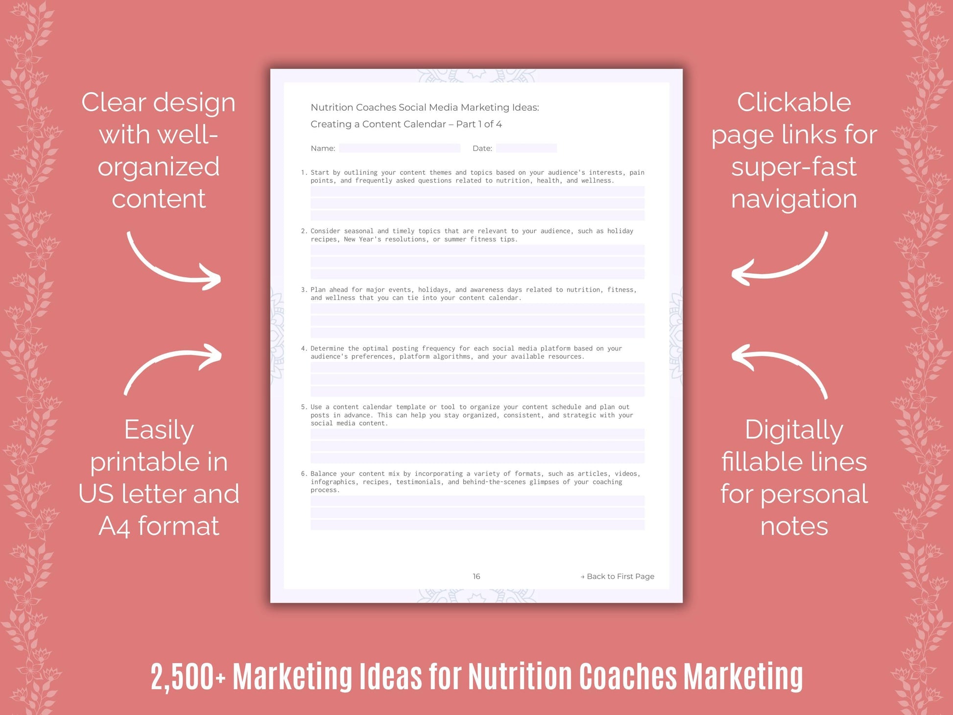 Nutrition Coaches Marketing Cheat Sheets