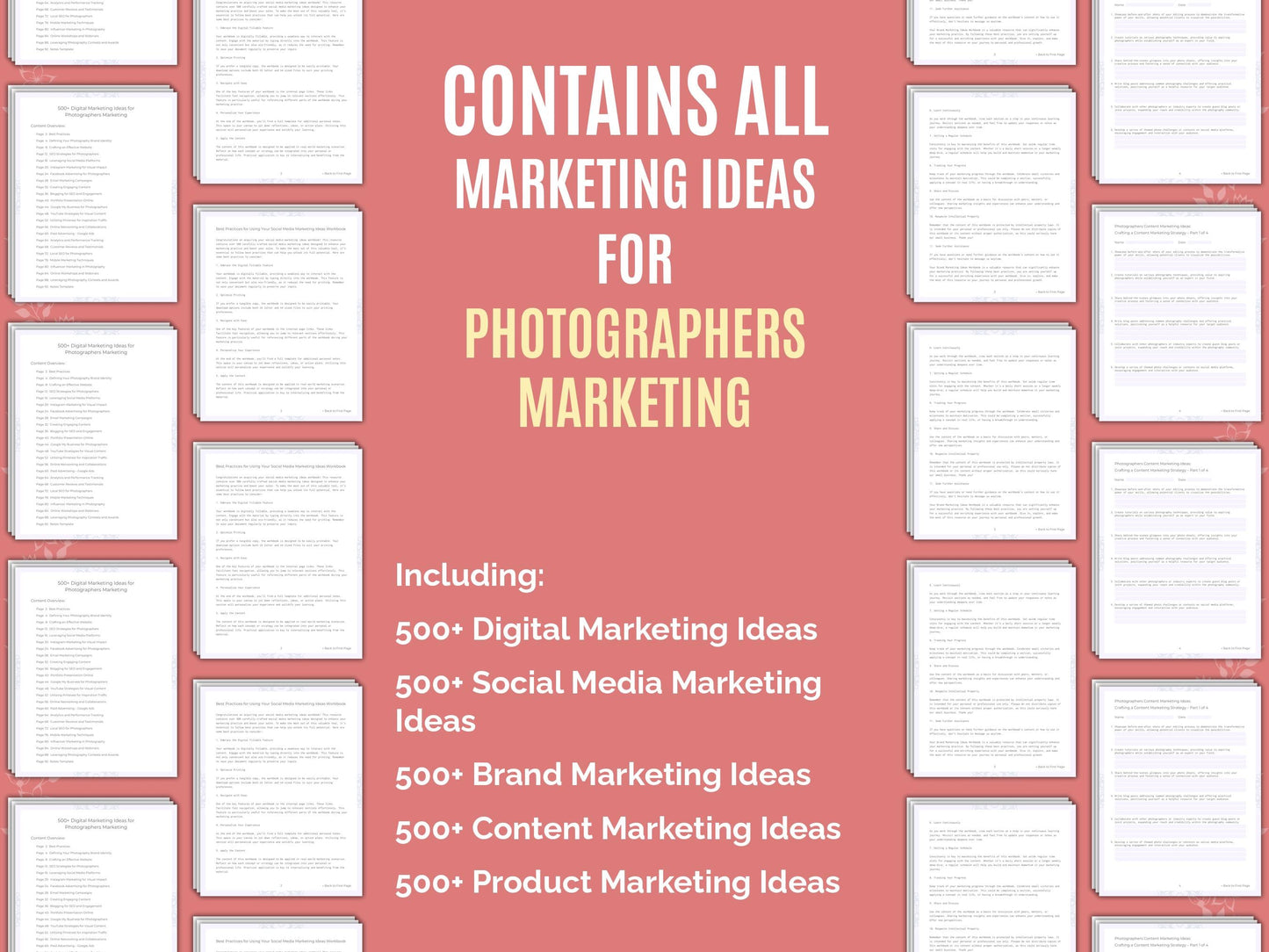 Photographers Marketing Worksheets