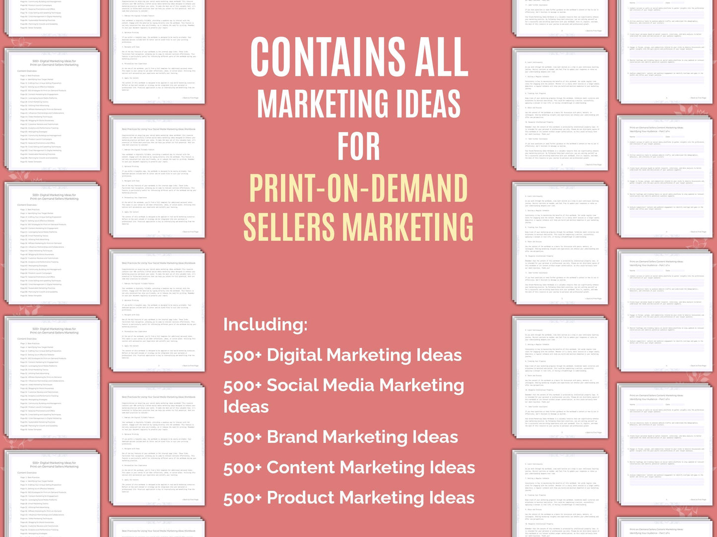 Print-on-Demand Sellers Marketing Worksheets