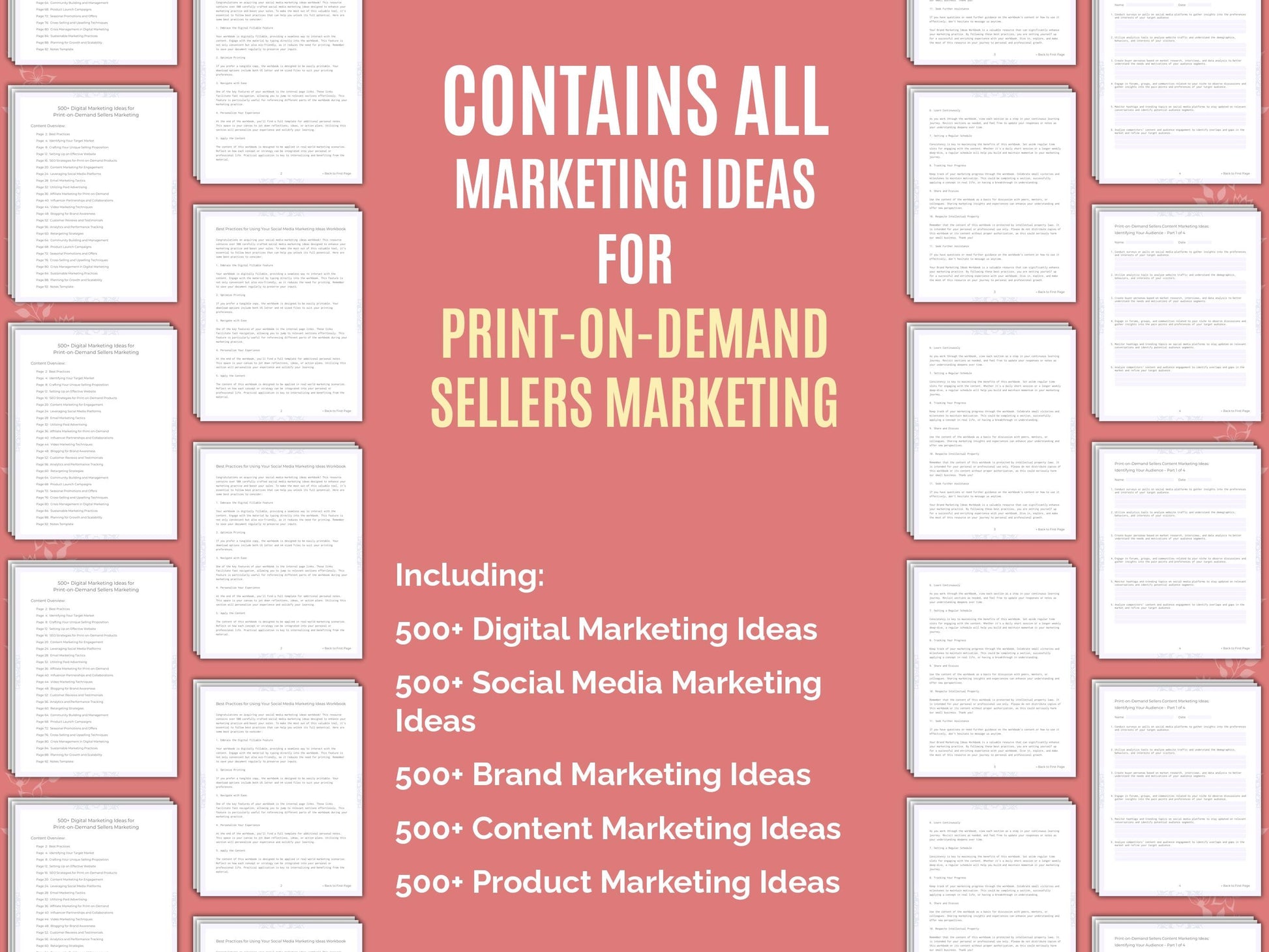 Print-on-Demand Sellers Marketing Worksheets