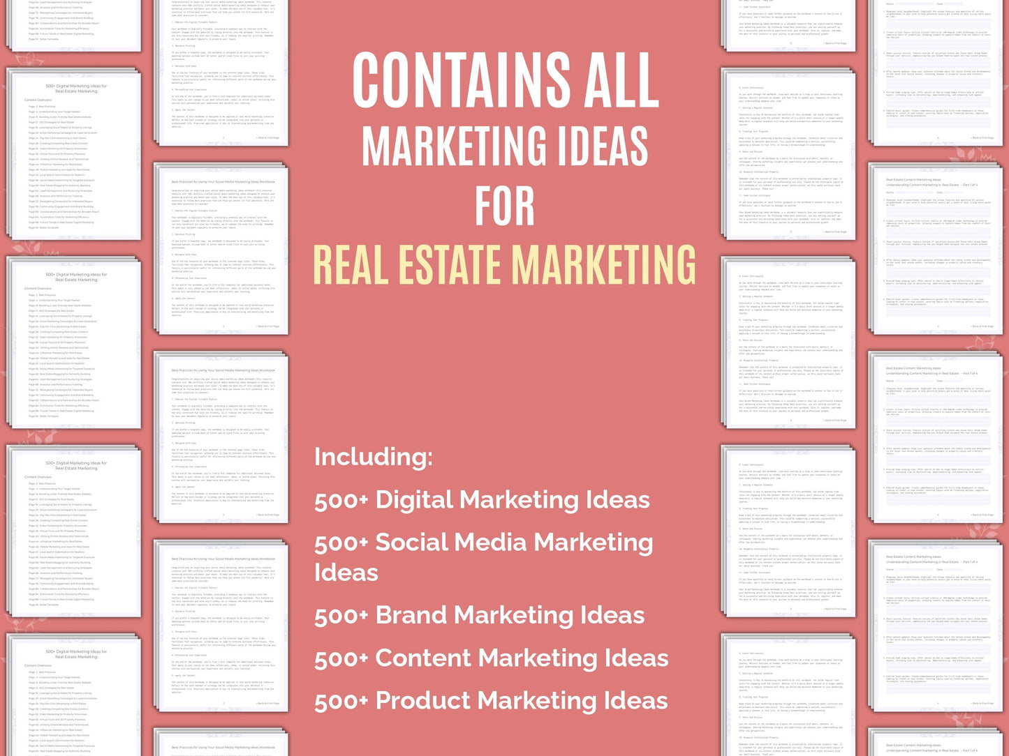 Real Estate Marketing Worksheets