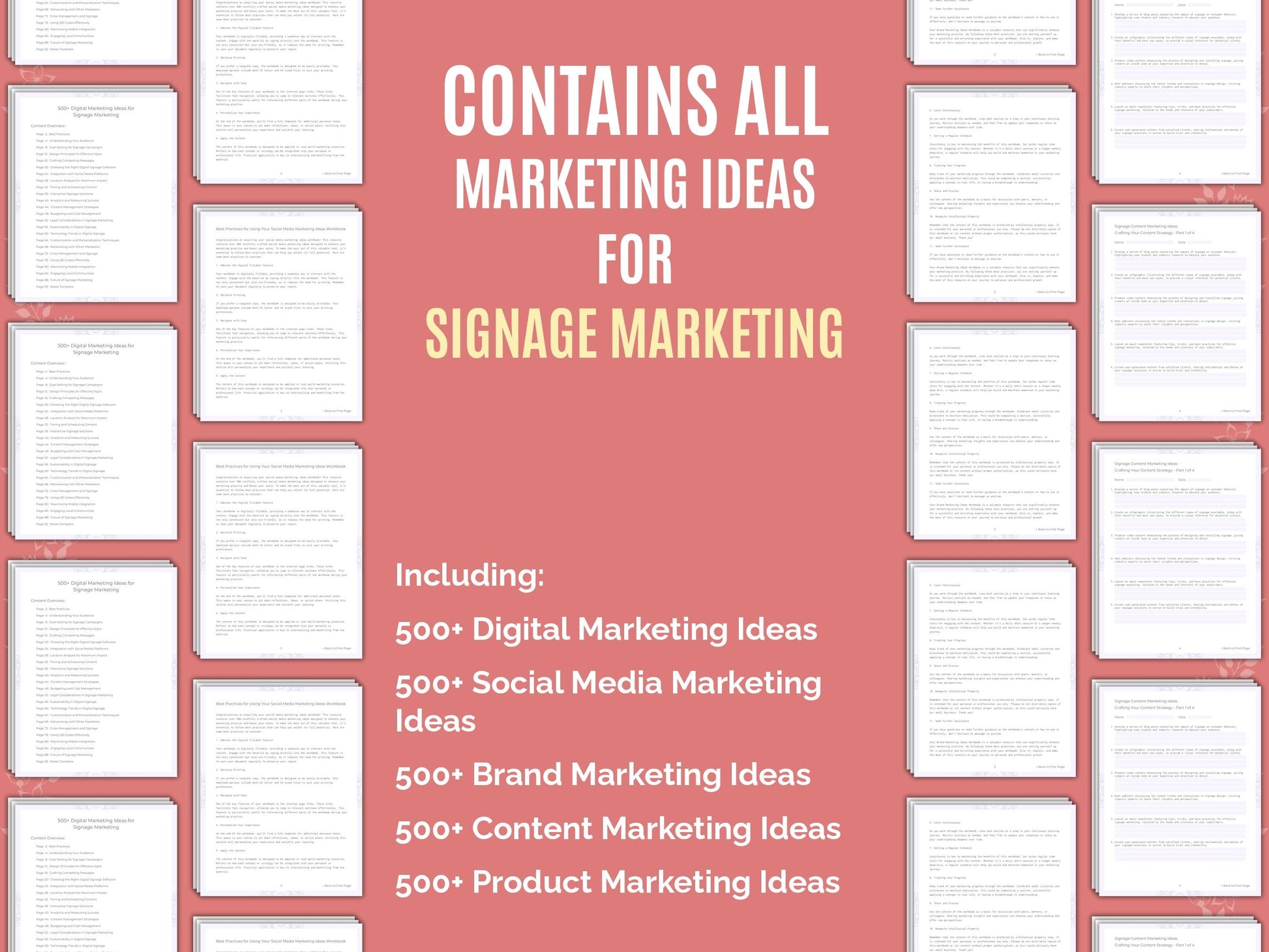 Signage Marketing Worksheets