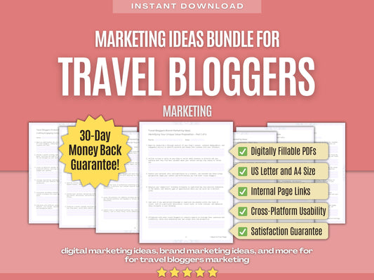 Travel Bloggers Marketing Workbooks