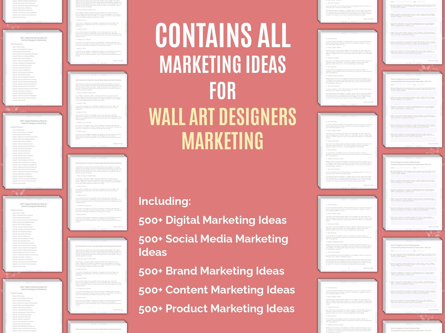 Wall Art Designers Marketing Worksheets