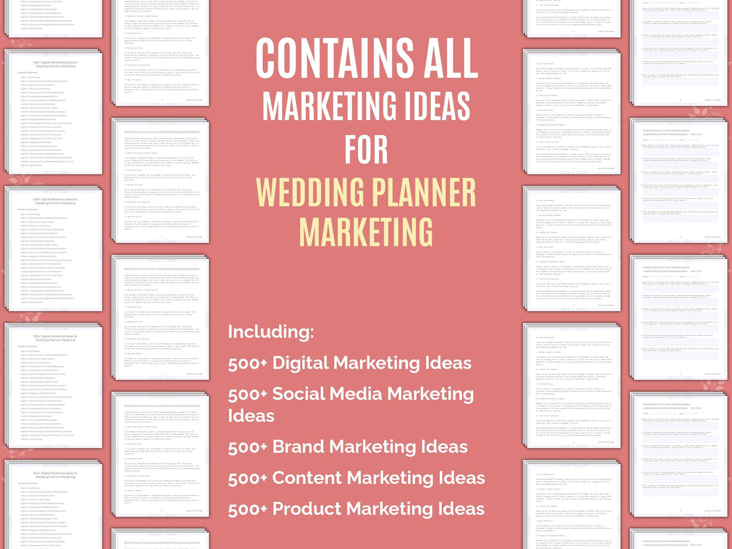 Wedding Planner Marketing Worksheets