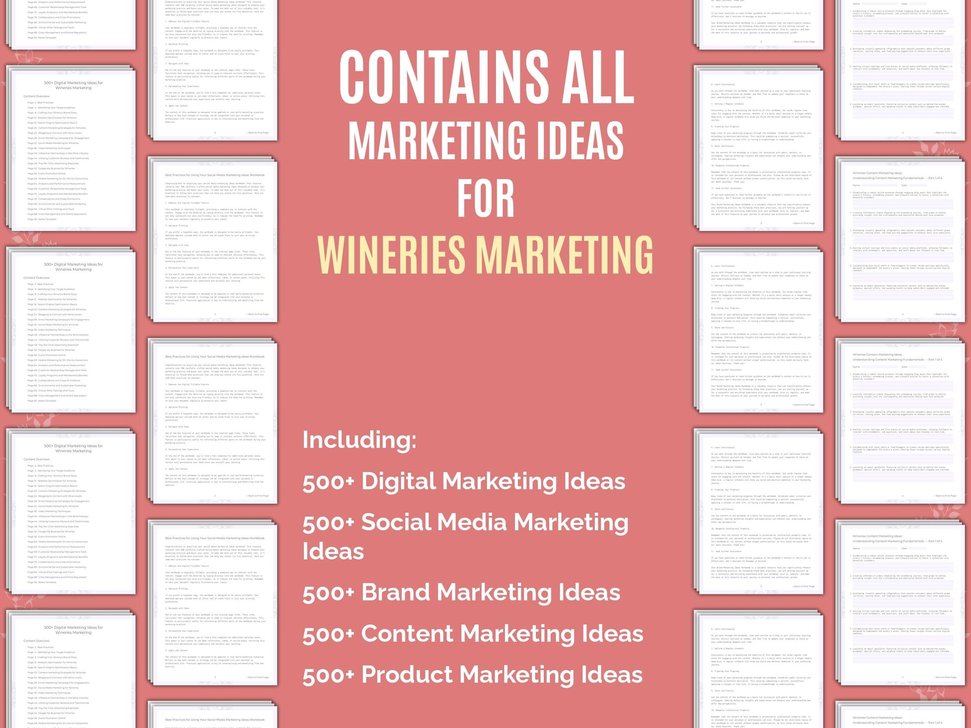 Wineries Marketing Worksheets