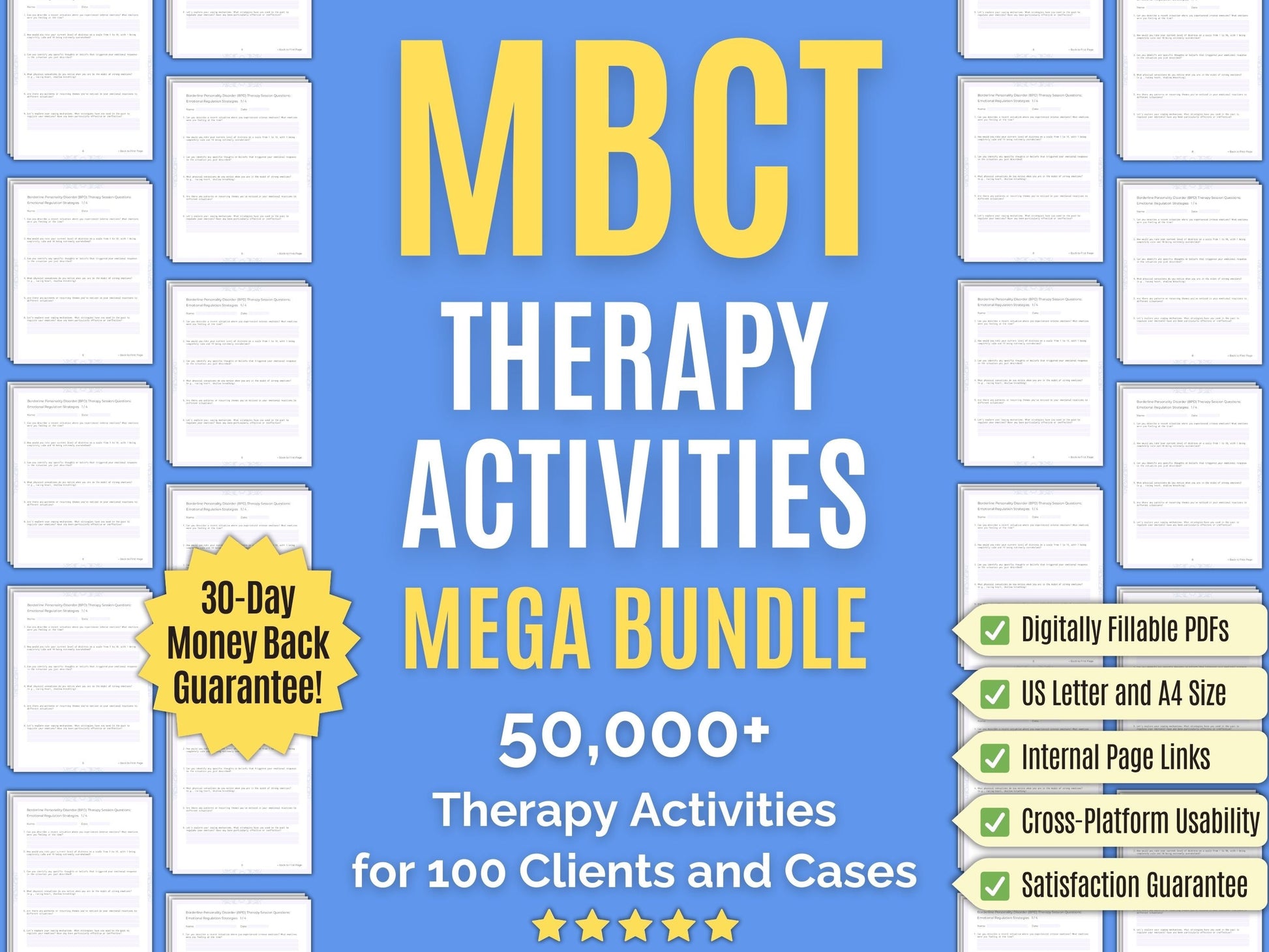 Mindfulness-Based Cognitive Therapy (MBCT) Session Activities Psychology Workbooks