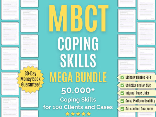 Mindfulness-Based Cognitive Therapy (MBCT) Coping Skills Psychology Workbooks