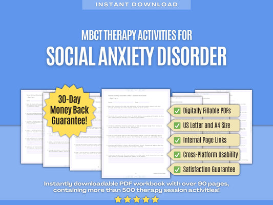 Social Anxiety Disorder Mindfulness-Based Cognitive Therapy (MBCT) Psychology Workbooks