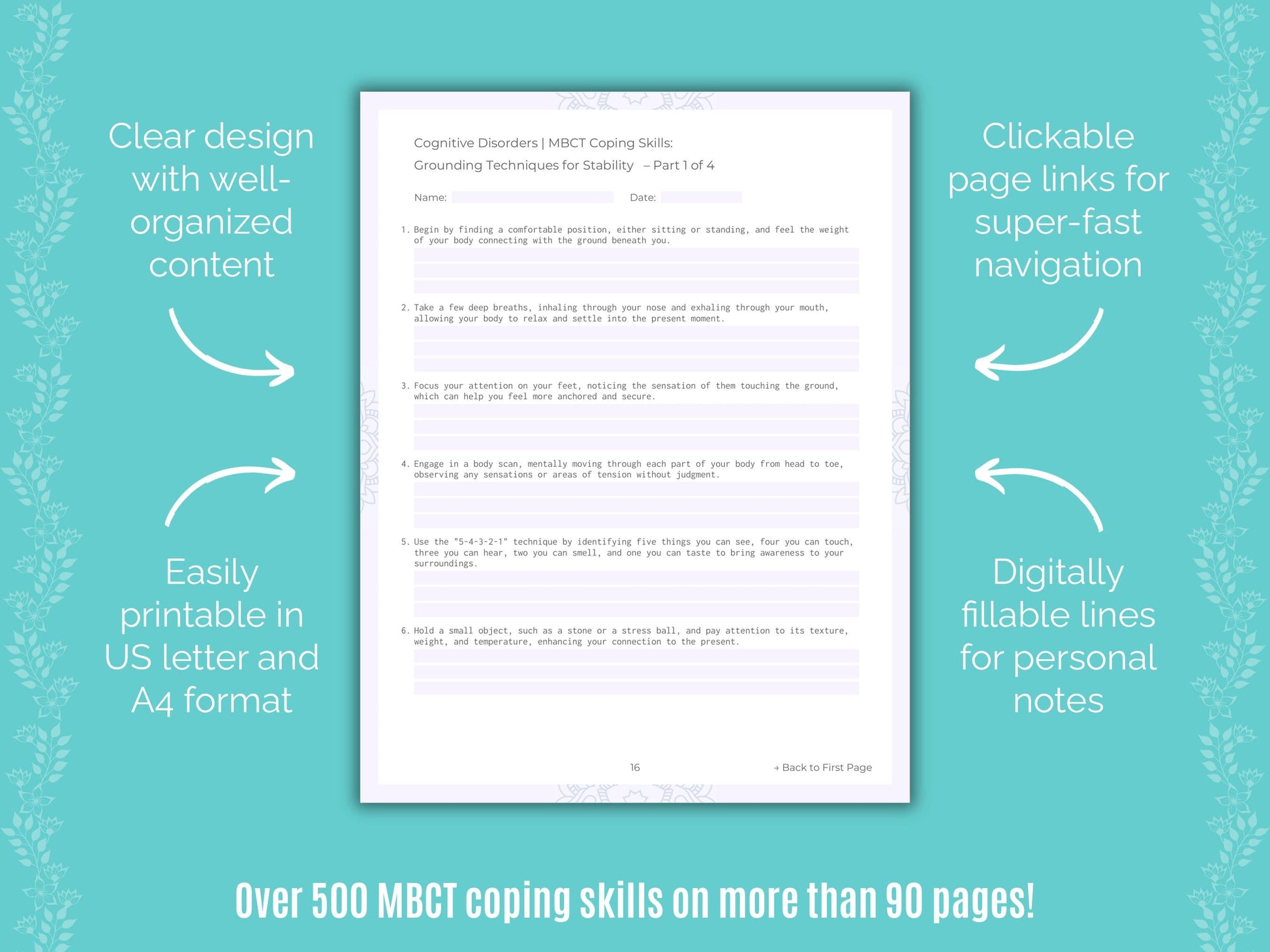 Cognitive Disorders Mindfulness-Based Cognitive Therapy (MBCT) Counseling Templates