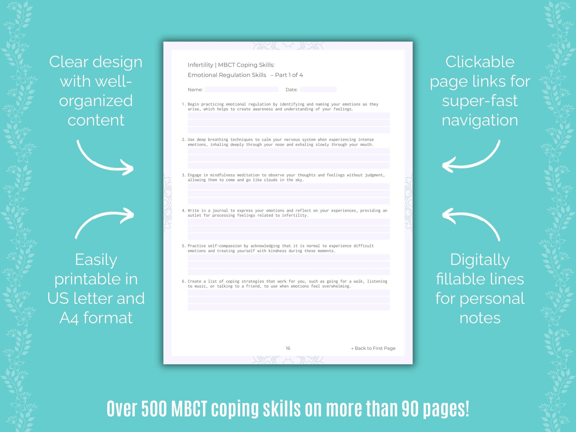 Infertility Mindfulness-Based Cognitive Therapy (MBCT) Counseling Templates