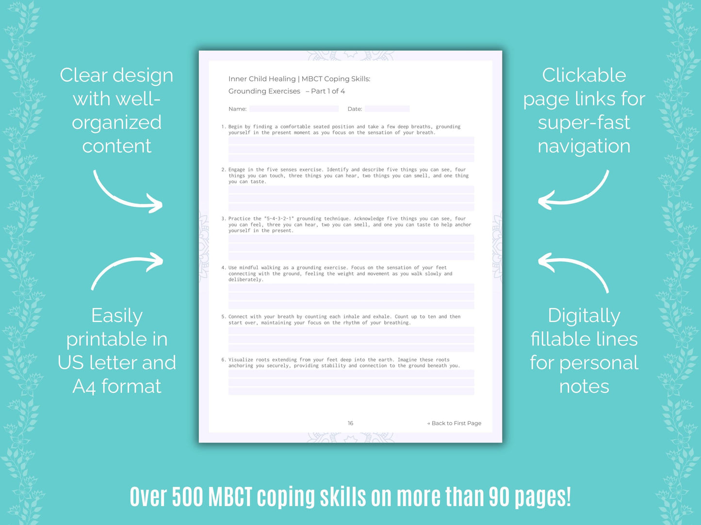 Inner Child Healing Mindfulness-Based Cognitive Therapy (MBCT) Counseling Templates