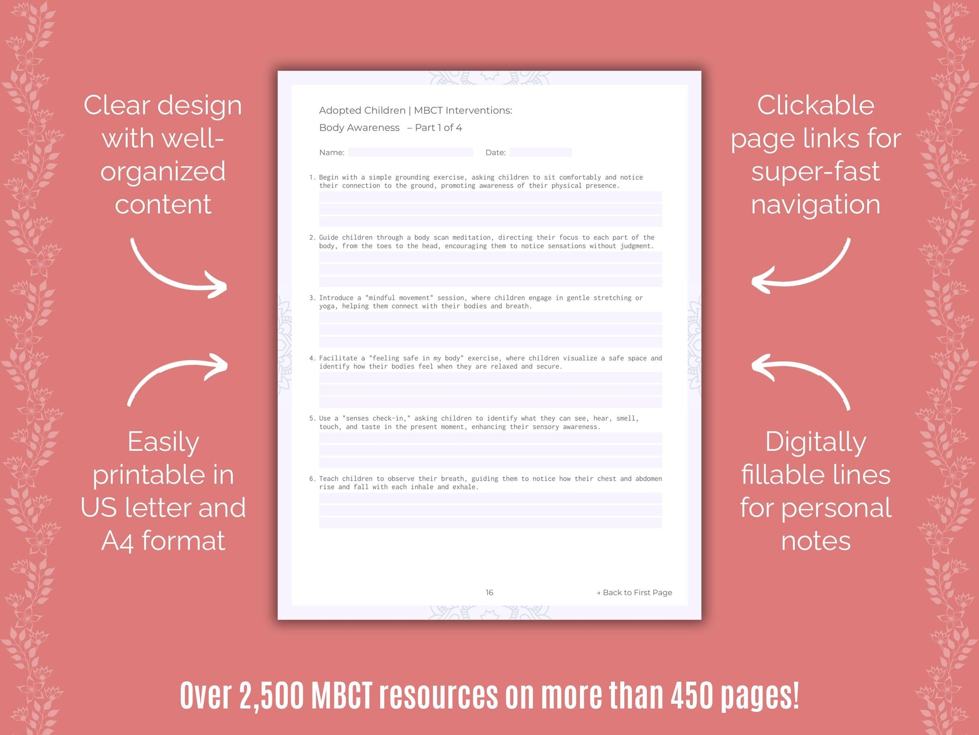 Adopted Children Mindfulness-Based Cognitive Therapy (MBCT) Counseling Templates