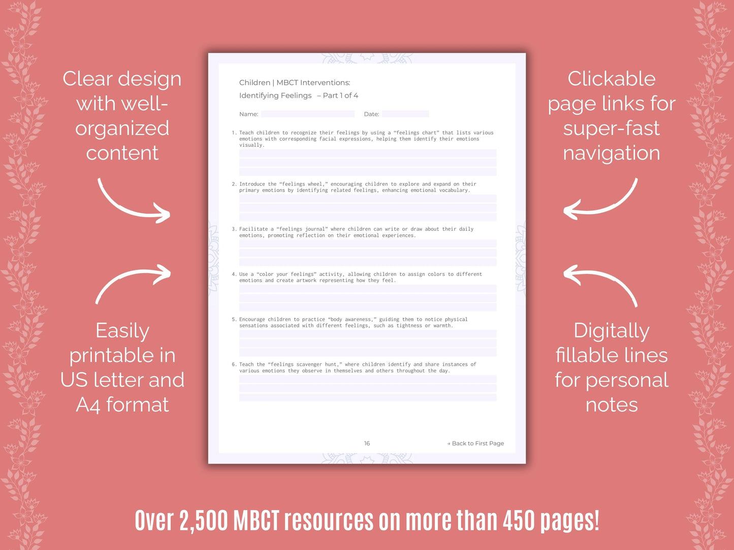 Children Mindfulness-Based Cognitive Therapy (MBCT) Counseling Templates