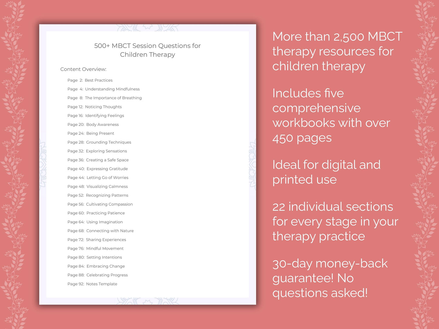 Children Mindfulness-Based Cognitive Therapy (MBCT) Therapist Worksheets